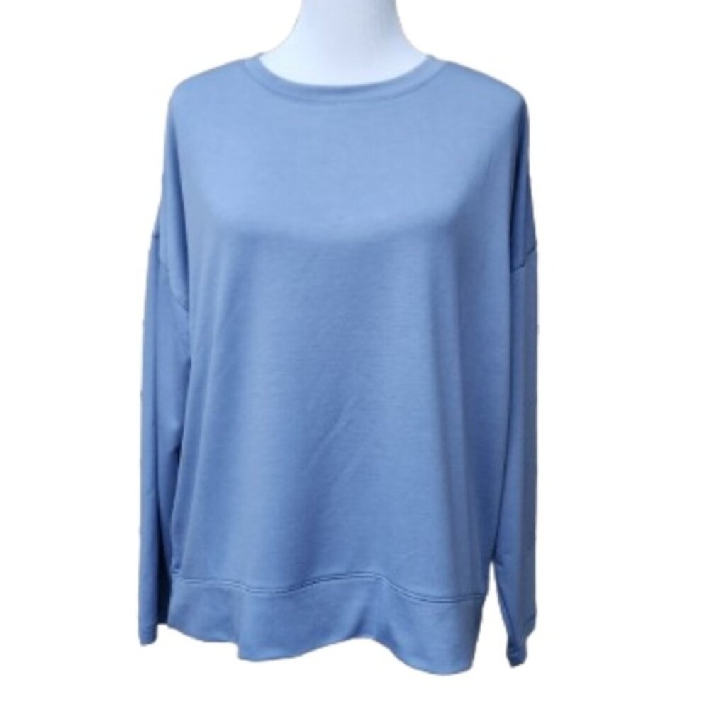 Avia Plus Blue Crewneck Lightweight Sweatshirt NWT Drop Shoulder Solid